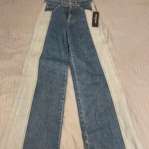 Veronica Beard Blue Flare Wide Leg Jeans
